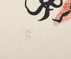 Portrait d'Emily Bronte, Surrealist Lithograph by Andre Masson