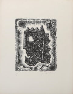 Ruine, lithographie surréaliste d'André Masson