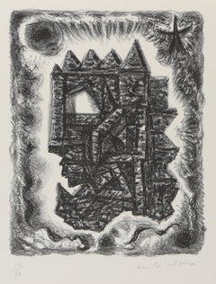Ruine, lithographie surréaliste d'André Masson