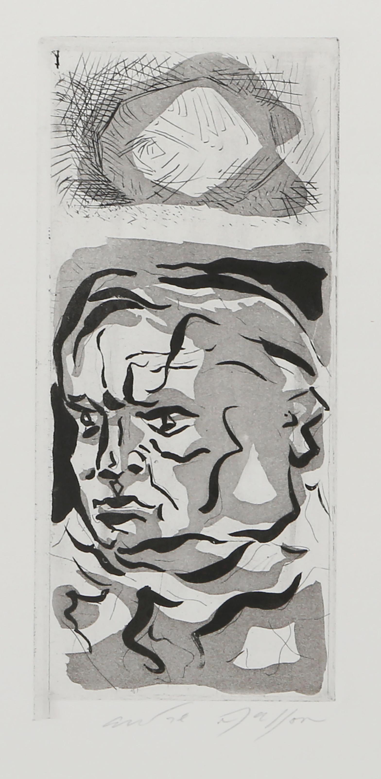 Self-Portrait I, puntasecca e acquatinta moderna di Andre Masson