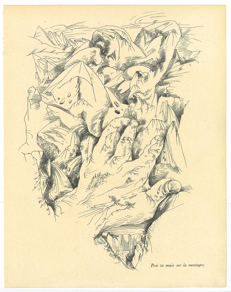Komposition 6 - Original Collotype nach A. Masson - Mitte des 20. Jahrhunderts