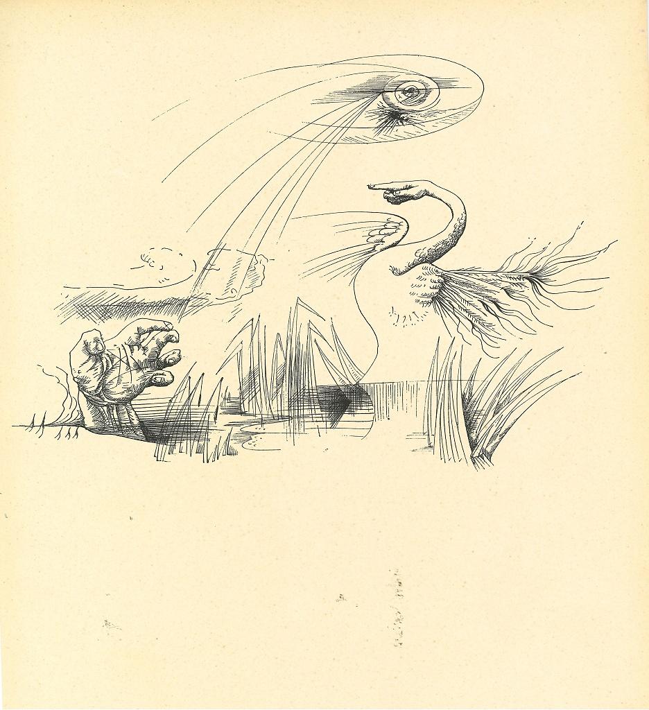 André Masson Print - Surrealist Composition 8 - Original Collotype after A. Masson - Mid-20th Century