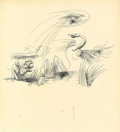 Composizione surrealista 8 - Collotype originale dopo A. Masson - Metà del 20° secolo