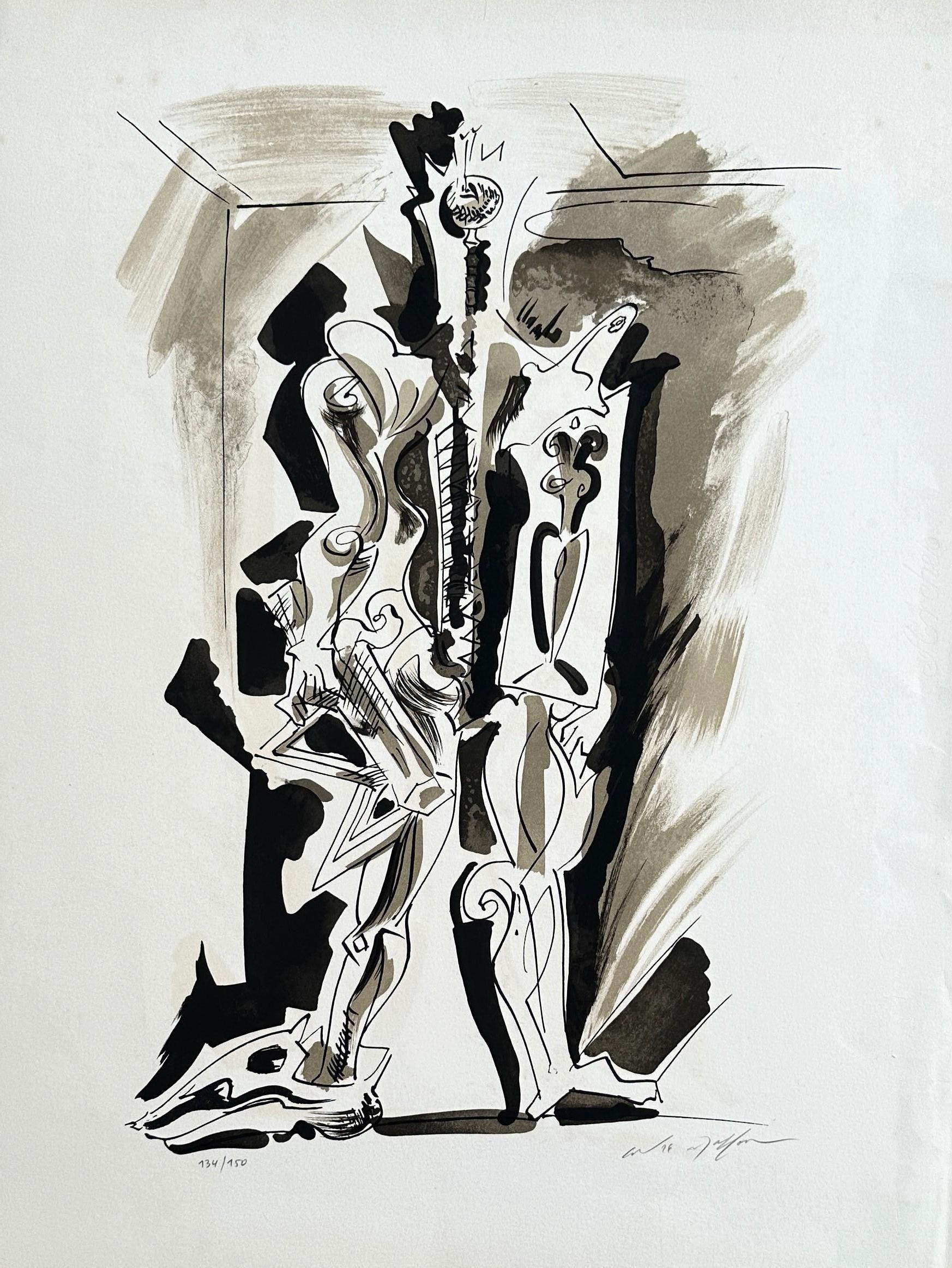 André Masson Abstract Print - Surrealist Figure - Original Lithograph Hand Signed & Numbered