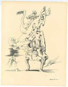 Surrealist Figures - Original Collotype by André Masson - Mid-20th century