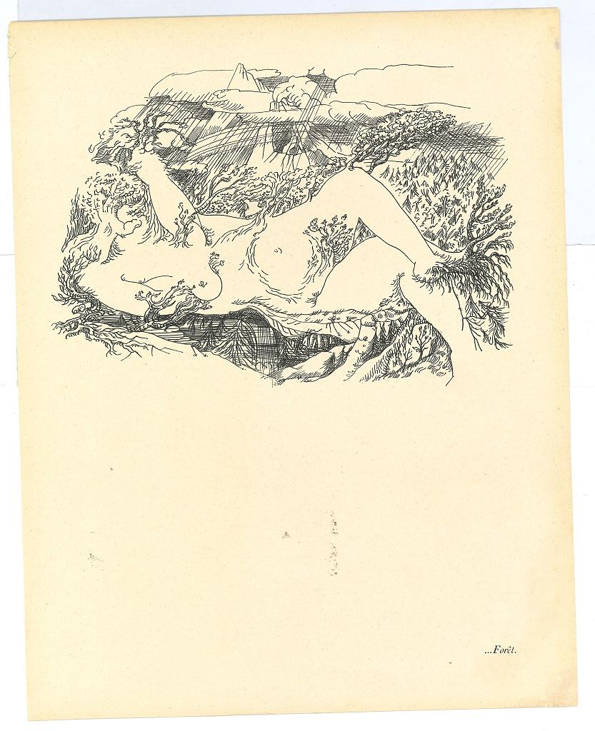 La forêt surréaliste est un collotype original réalisé d'après André Masson.

La pièce est en bon état, pas de signature sur un papier jauni.

André Masson (1896-1987) était un peintre français qui a consacré sa vie artistique à l'exploration du