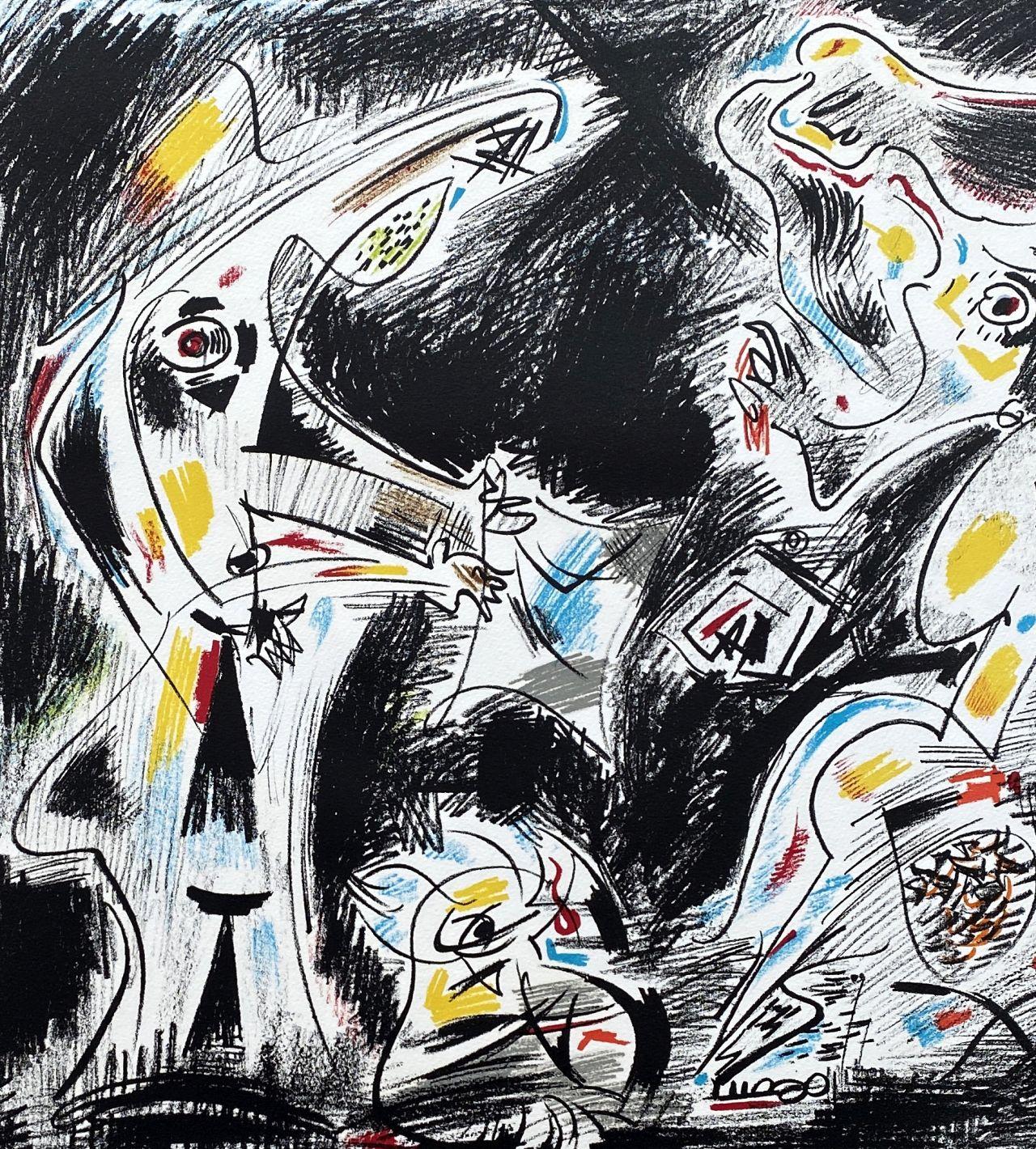The Comedians - Original Lithograph Handsigned Numbered - Abstract Print by André Masson