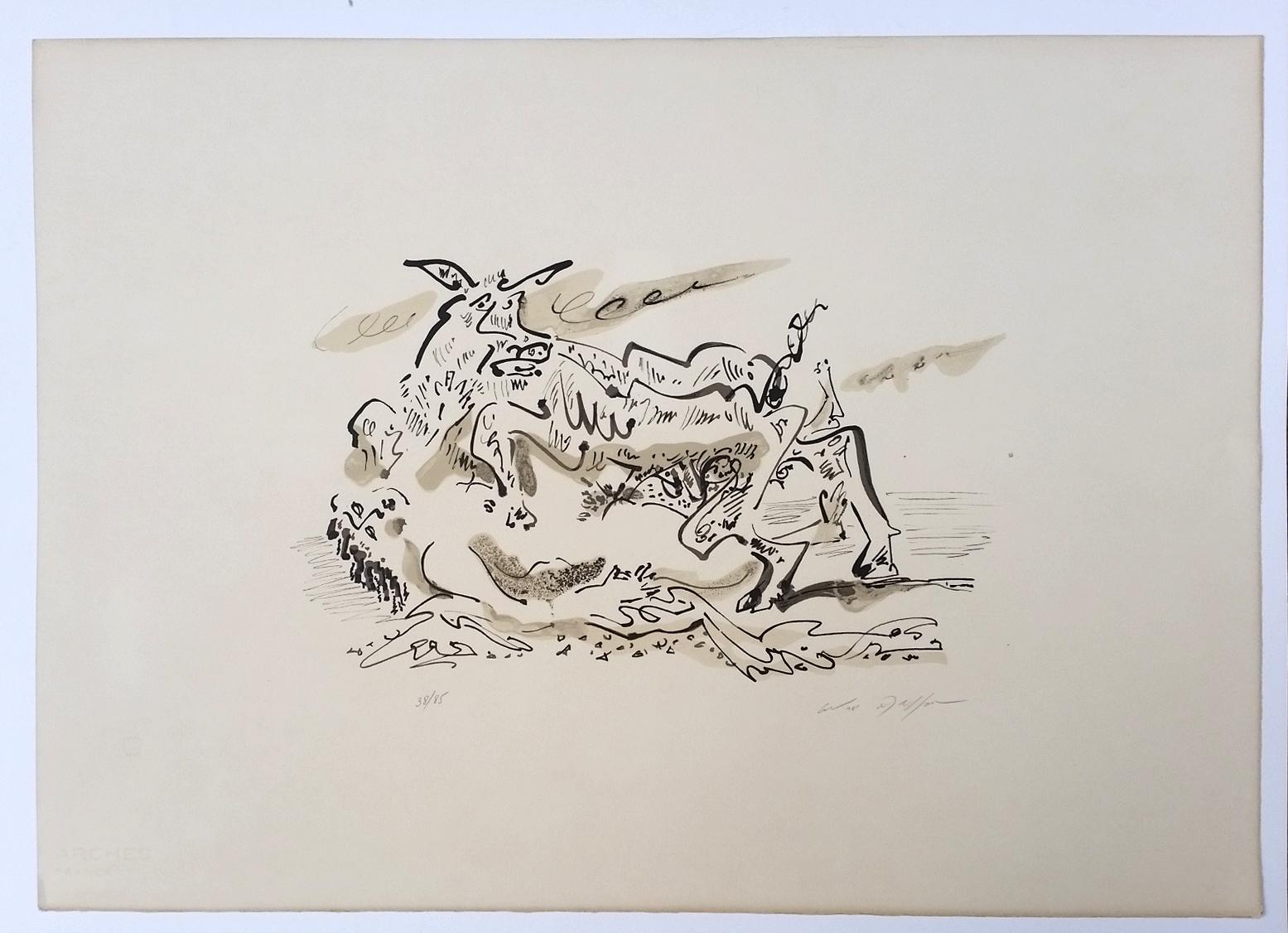 The kidnapping of Europe - Print by André Masson