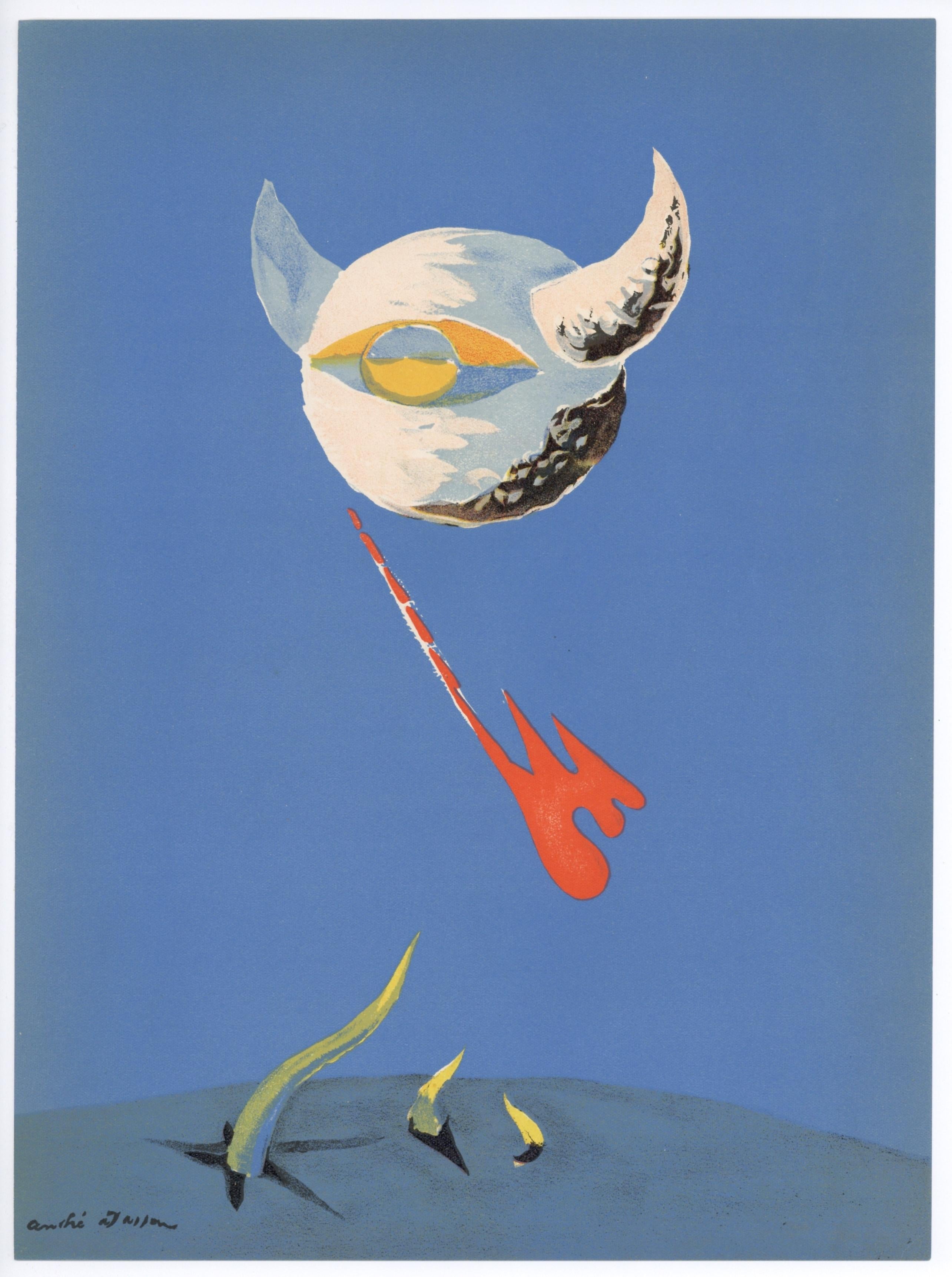 "La Luna" litografia originale - Print di André Masson