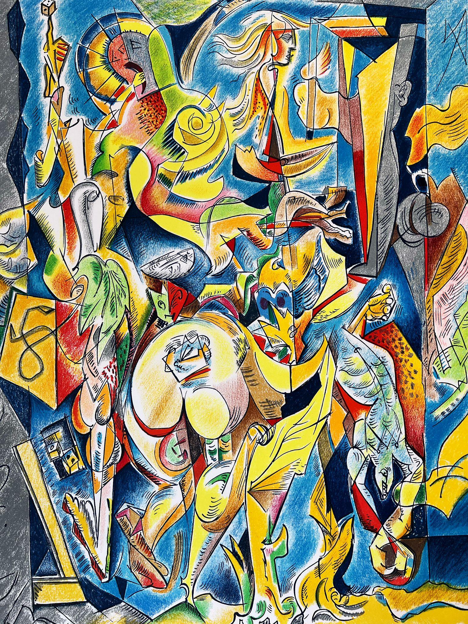 Il lavoro del caso - Print Astratto di André Masson