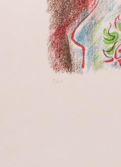 Lithographie « Torse tatoué », style surréaliste, signée, tirage de 75 exemplaires, 1947