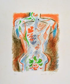 Torse Tatoué - Lithographie von André Masson - 1947