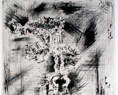 Gravure sur totem, édition signée de 30 exemplaires, abstraite, CIRCA 1940