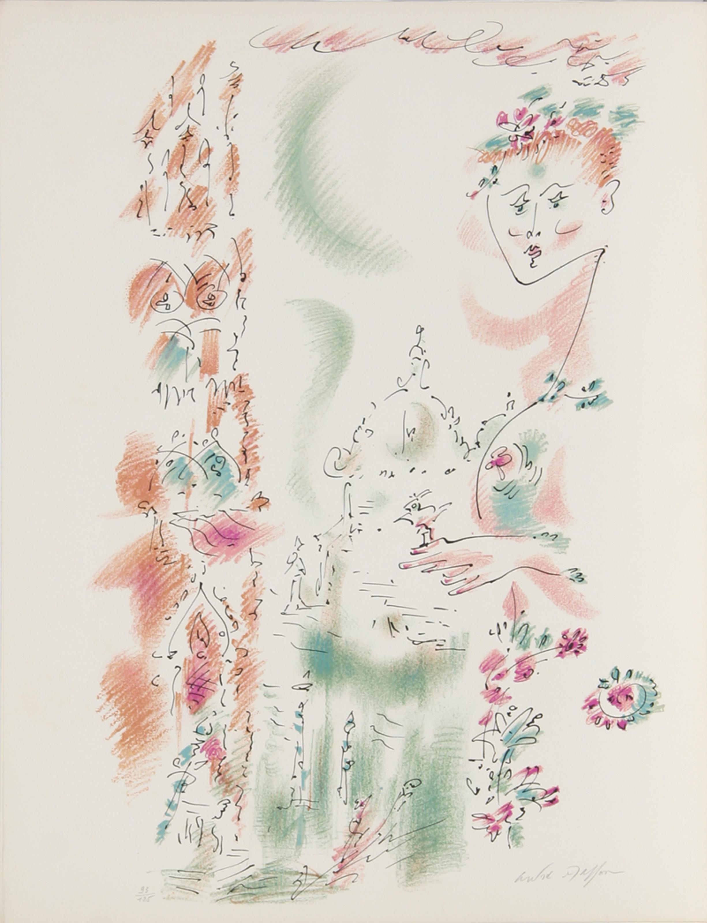 Figurative Print André Masson - Venise en Fleurs, lithographie surréaliste d'Andre Masson