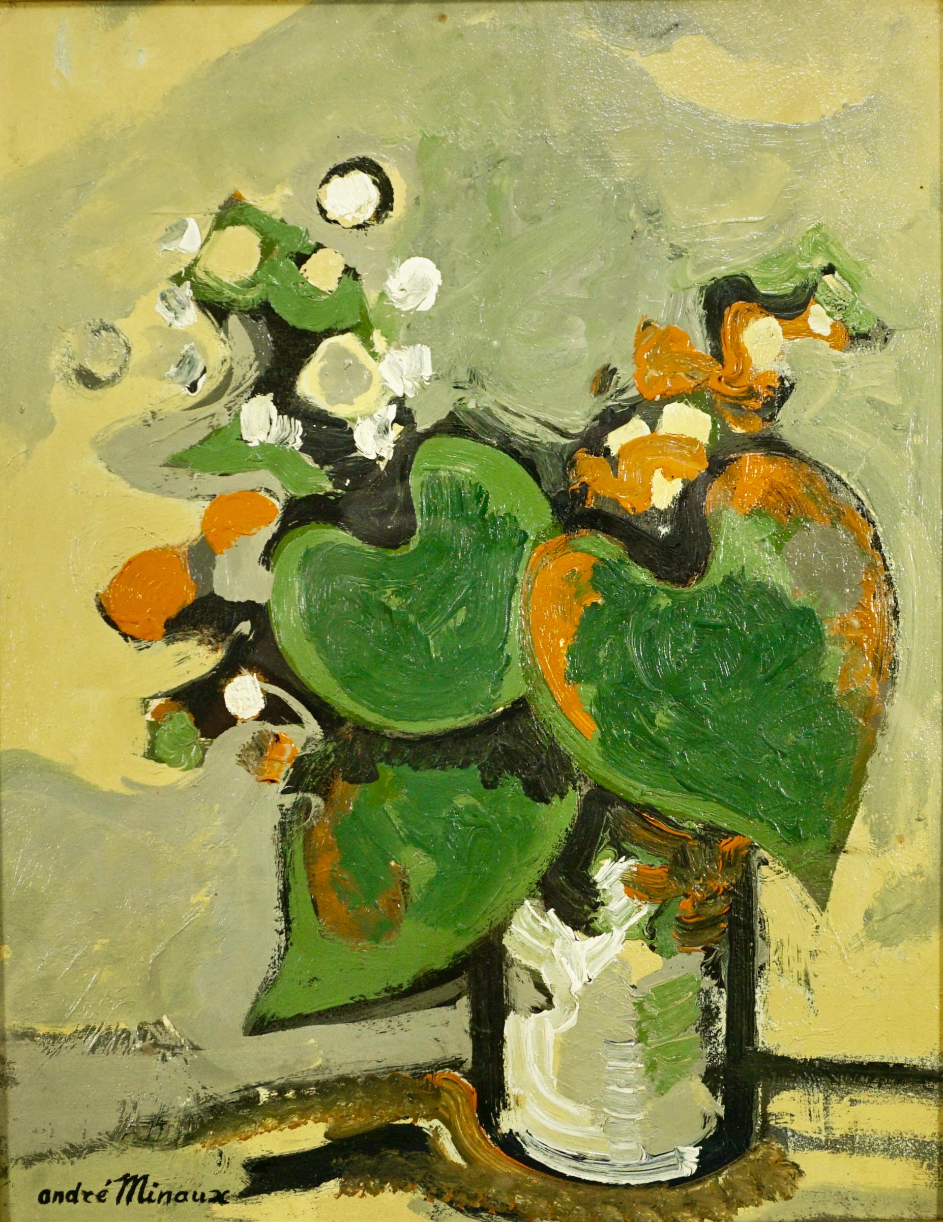 André Minaux Still-Life Painting - Untitled Still Life: Floral Arrangement 