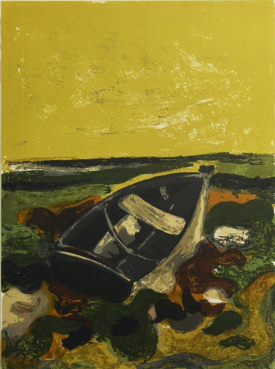 1964 Andre Minaux 'La Barque Echouee' - Print by André Minaux