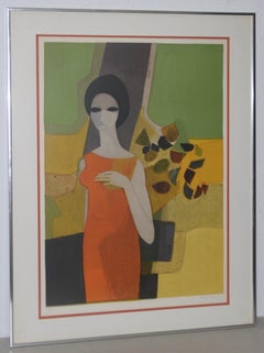 Andre Minaux (French, 1923-1986) "Grande Dame" Color Lithograph c.1960s