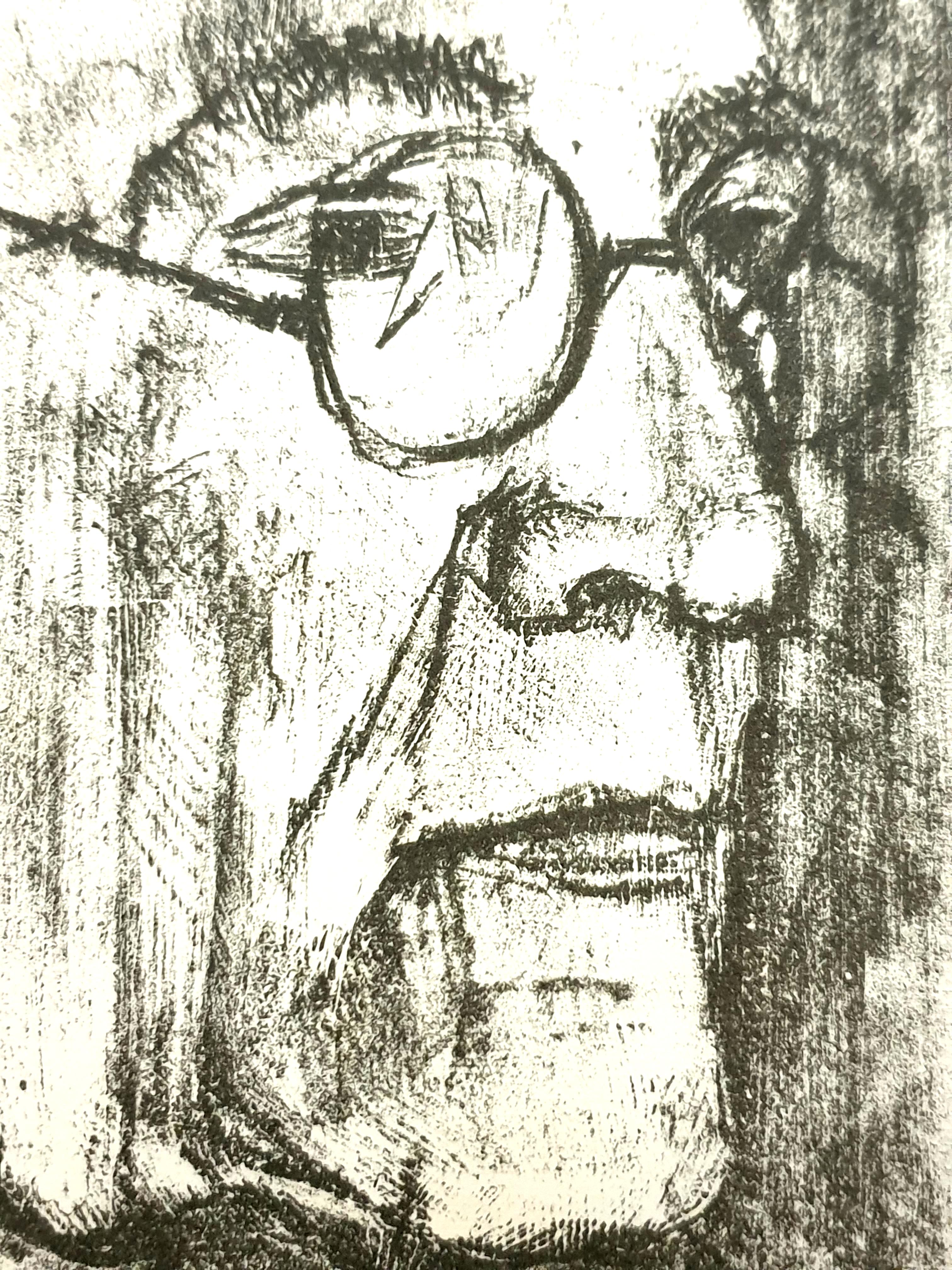 Andre Minaux - Porträt - Original Lithographie
1951
In der Platte signiert
Abmessungen: 22 x 16 cm 
Herausgeber: Sauret.
Frontispiz von The Counterfeiters
Unnummeriert wie ausgegeben