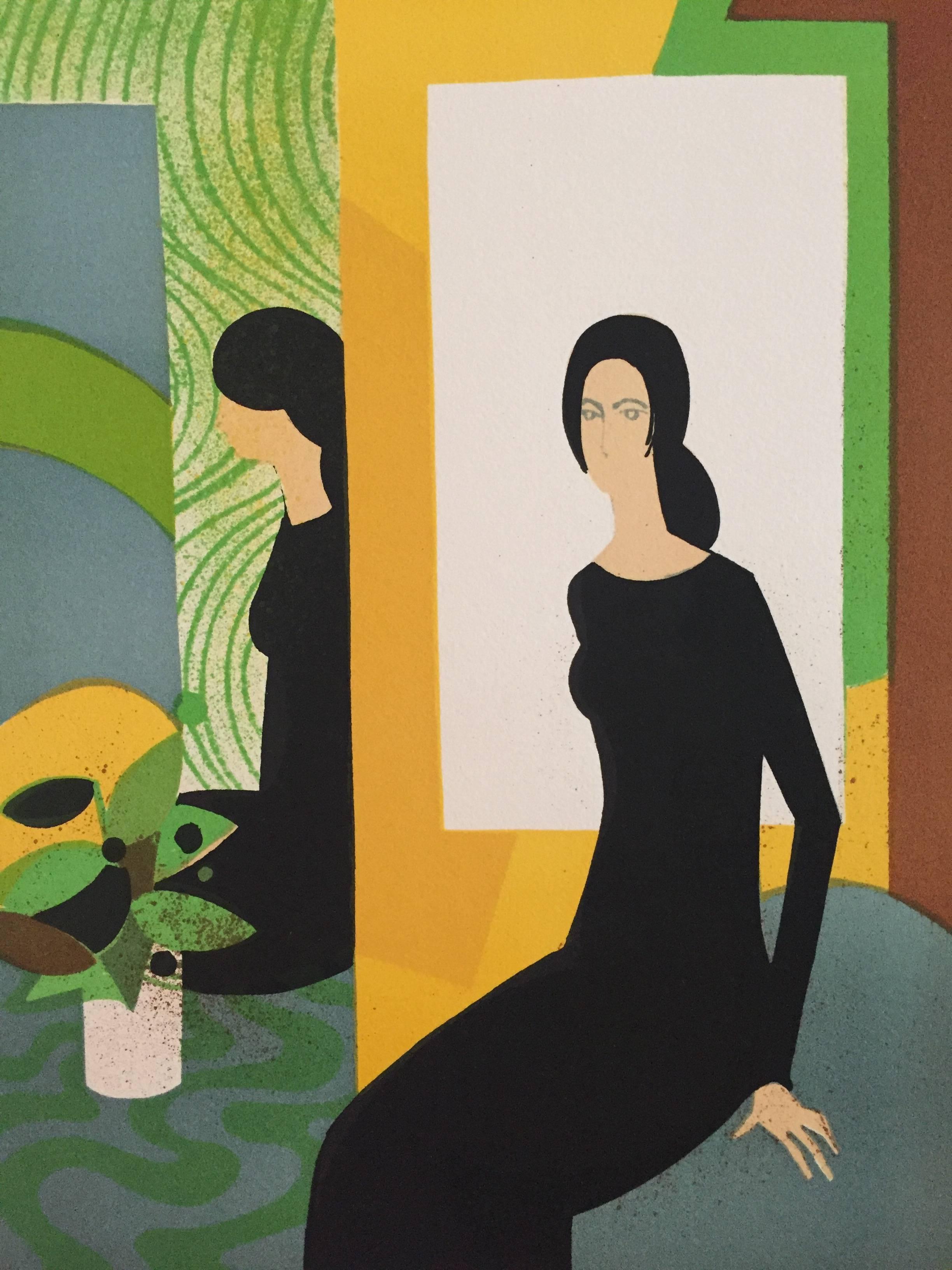 André Minaux Figurative Print – Jeu de Miroir