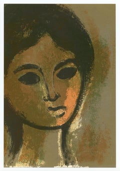 "Jeune fille brune" original lithograph