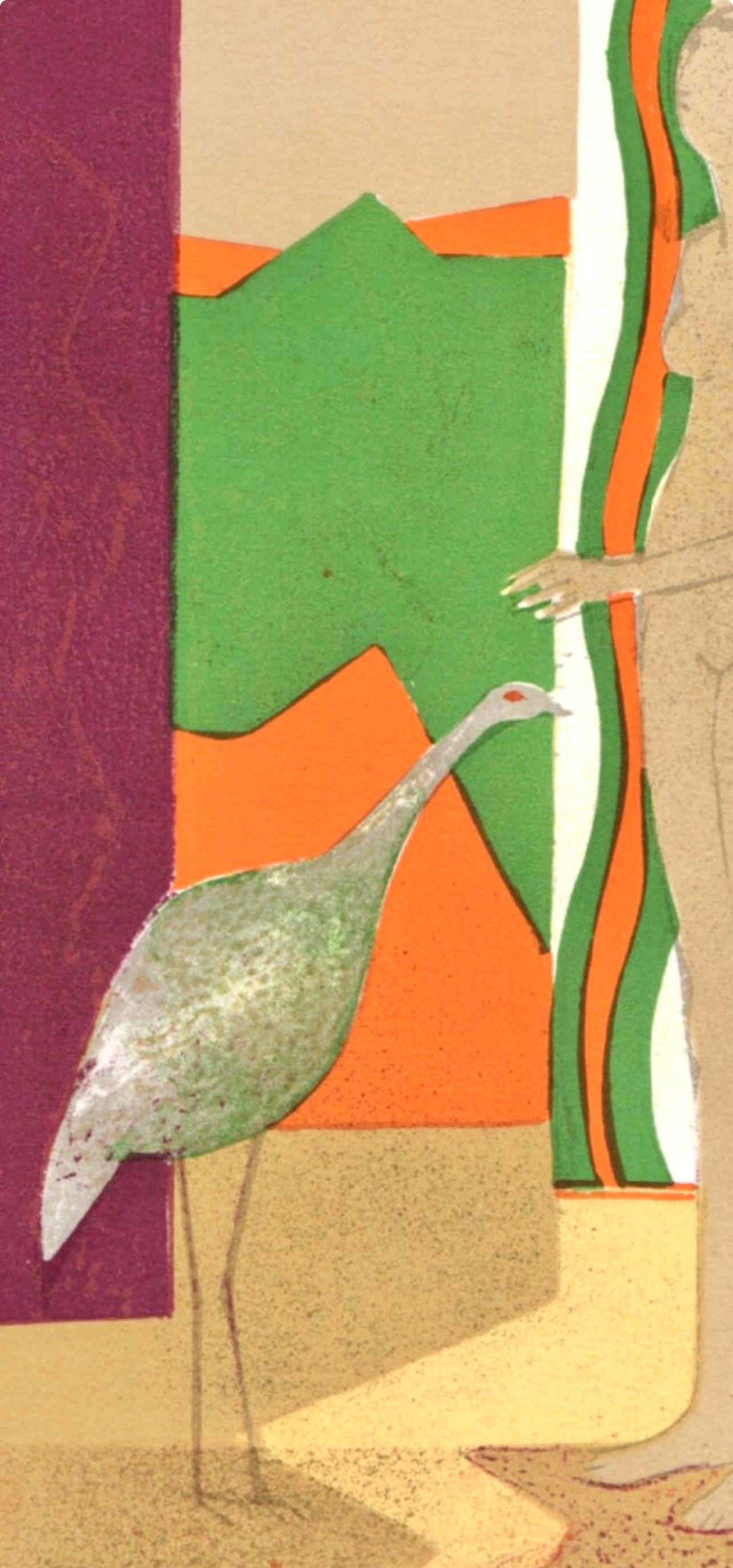 (tariff free*) La femme et l'oiseau, Souvenirs et Portraits d'Artistes - Modern Print by André Minaux