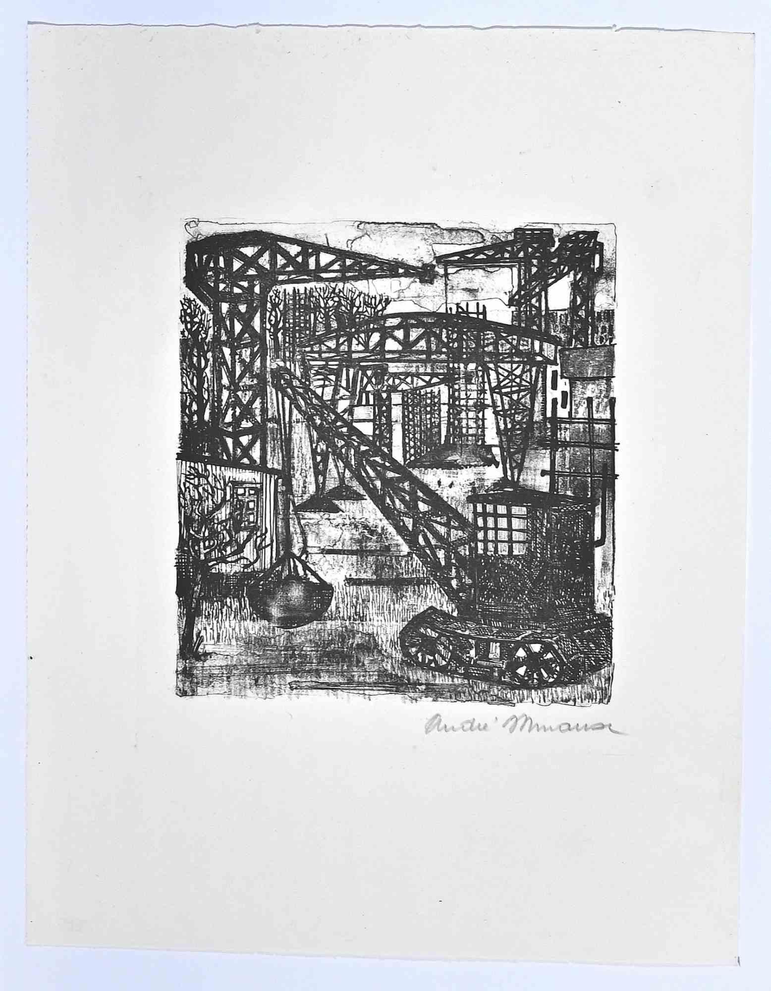 Les Grues è un'opera d'arte originale realizzata dall'artista francese André Minaux.  (Parigi 1923 - Toquin 1986).

Stampa litografica, 1950 ca.

Firmato a mano in basso a destra a matita, edizione di 15 esemplari, prova d'artista.

Passepartout cm