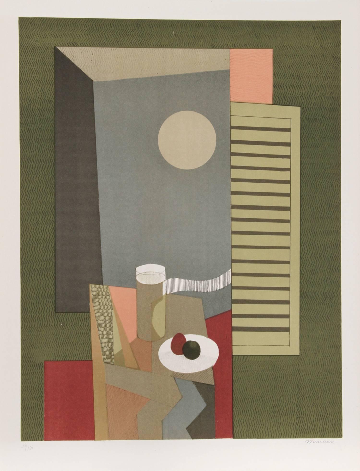 André Minaux Interior Print - Linge, Modern Interior Lithograph by Andre Minaux