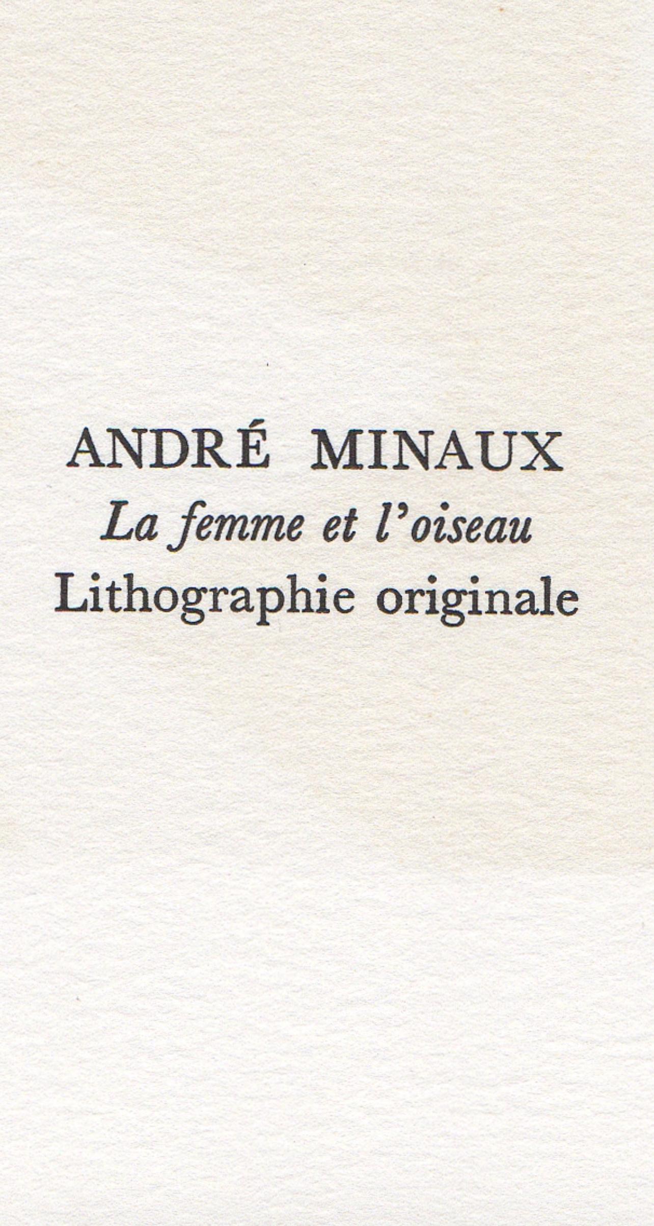 Minaux, La femme et l'oiseau, Souvenirs et portraits d'artistes (after) For Sale 3