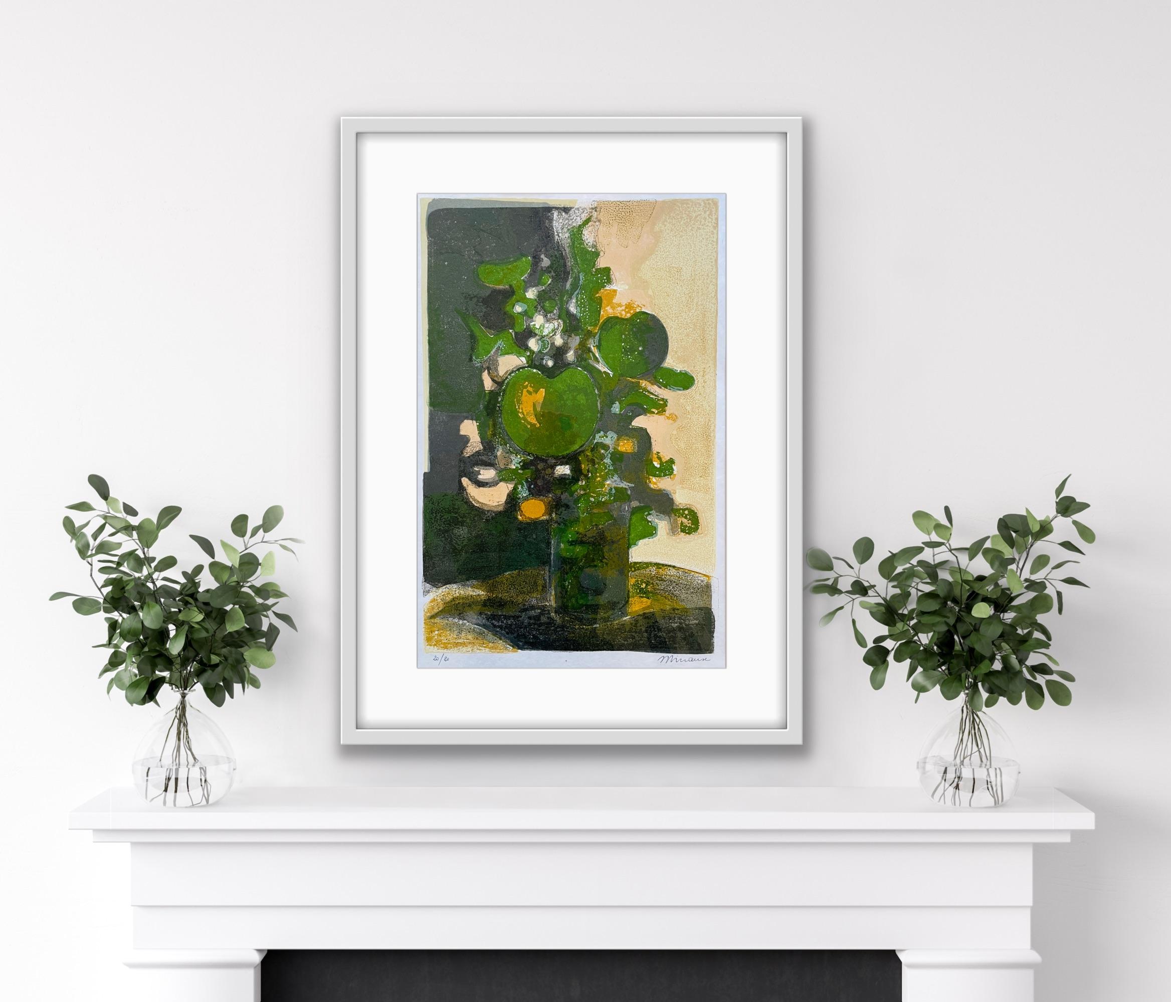 Paris School Minaux Matisse Post-Impressionist Still Life Lithograph Flowers  For Sale 7