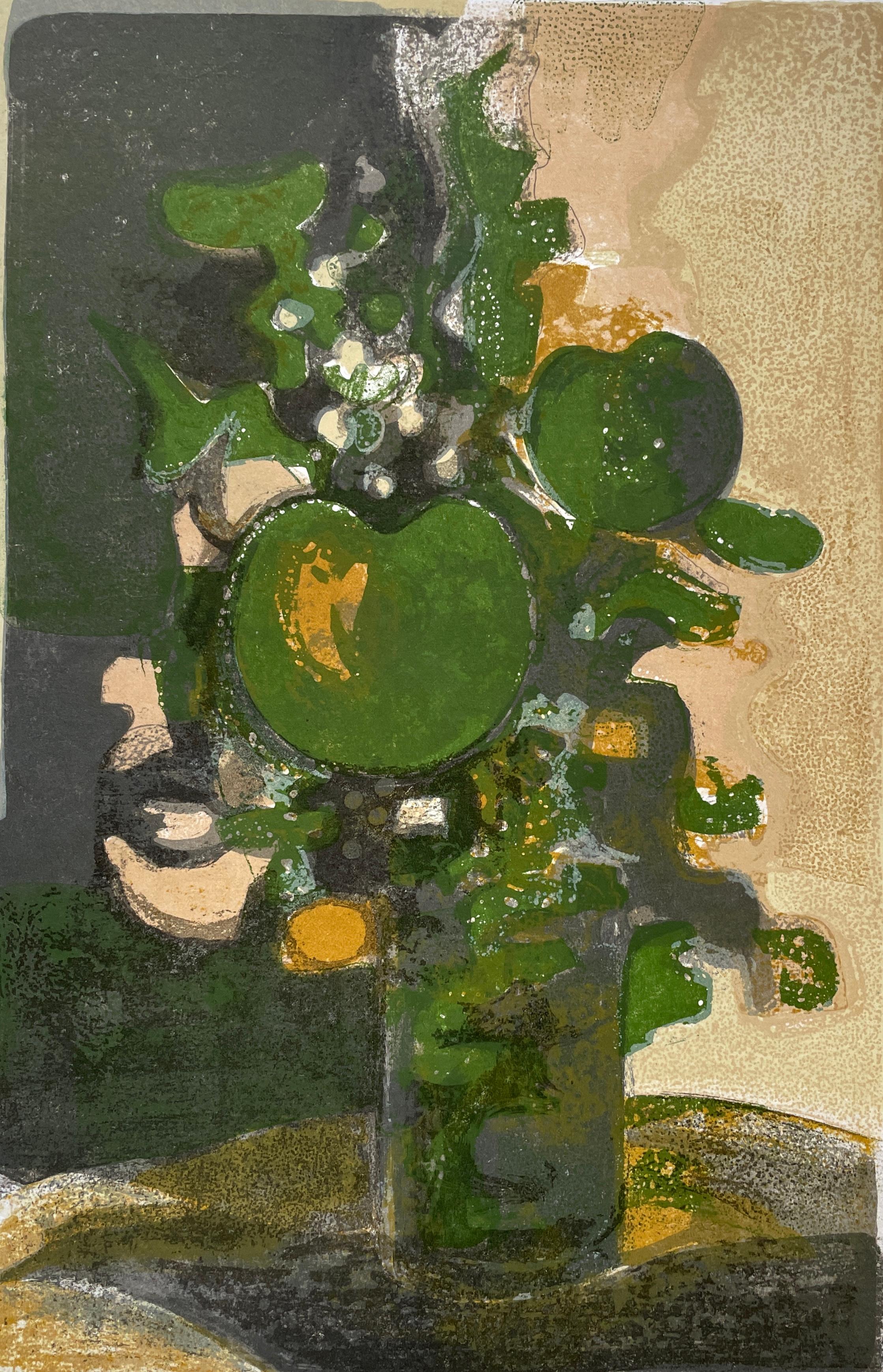 Postimpressionistische Stillleben-Lithographie mit Blumen, Minaux Matisse, Pariser Schule  (Post-Impressionismus), Print, von André Minaux
