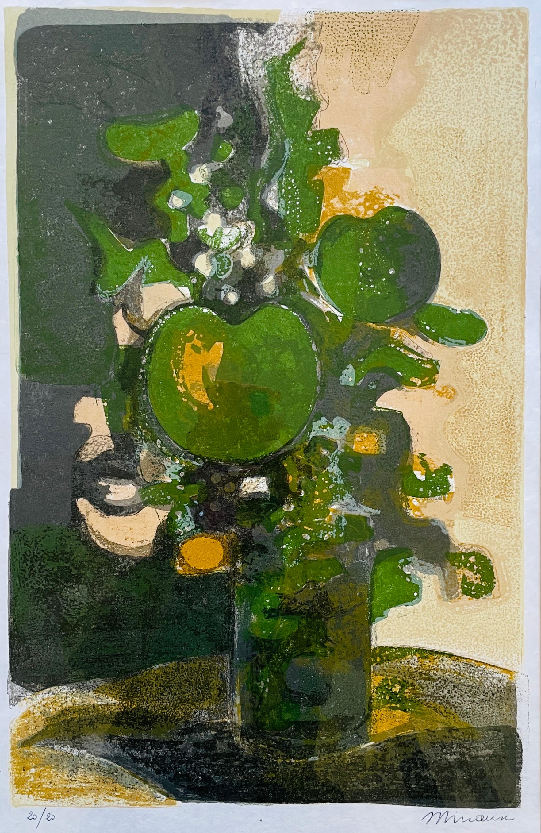 André Minaux Still-Life Print – Postimpressionistische Stillleben-Lithographie mit Blumen, Minaux Matisse, Pariser Schule 