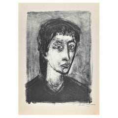 Ritratto - Litografia originale di Andrè Minaux - metà del XX secolo