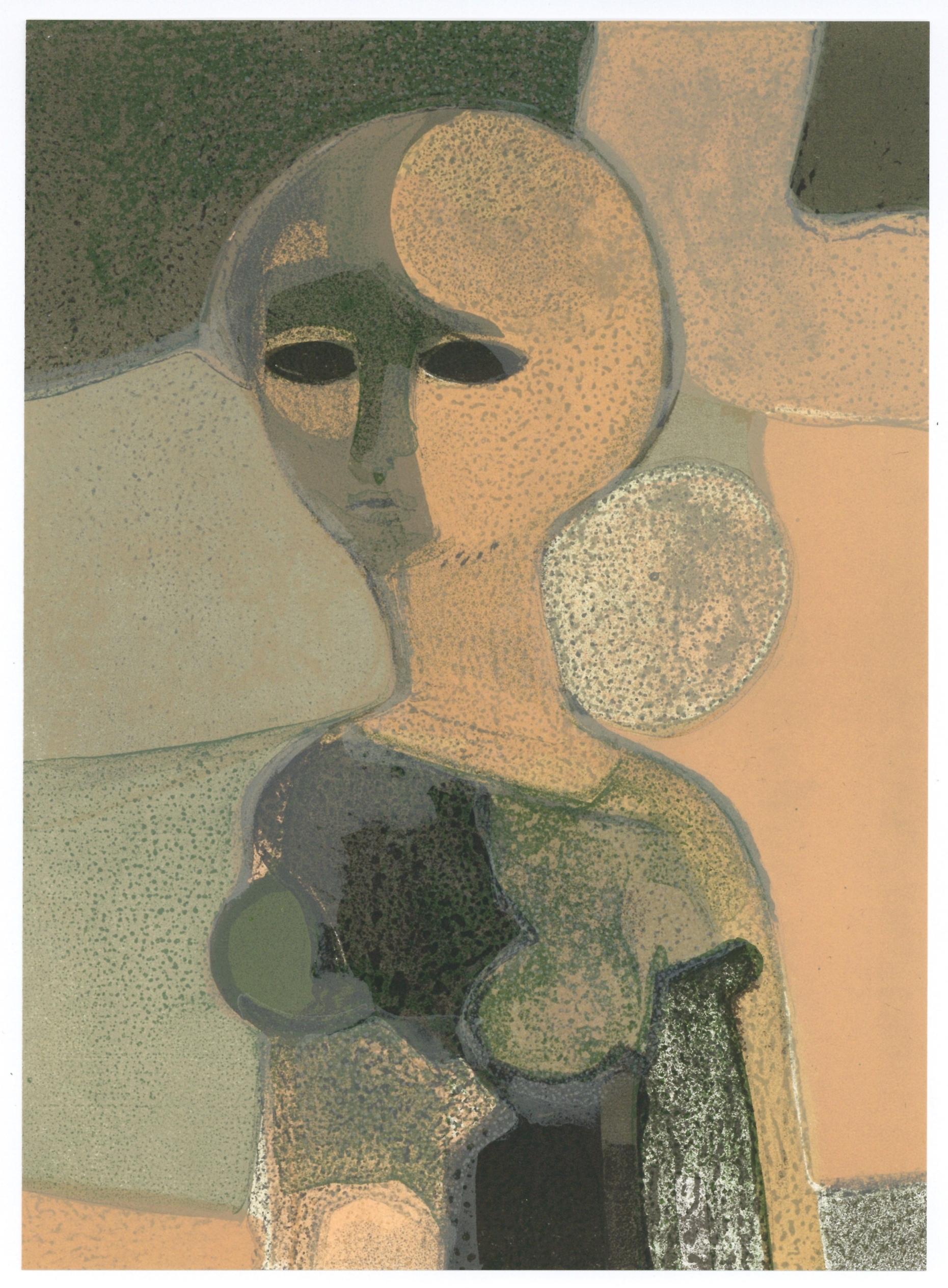"Sandra" original lithograph - Print by André Minaux