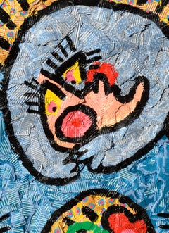 Admiring a Flower - Abstracted Figurative Pop Art