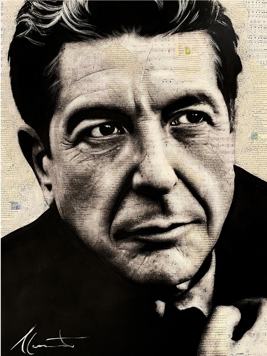 Portrait Painting André Monet - Leonard Cohen (AM418)