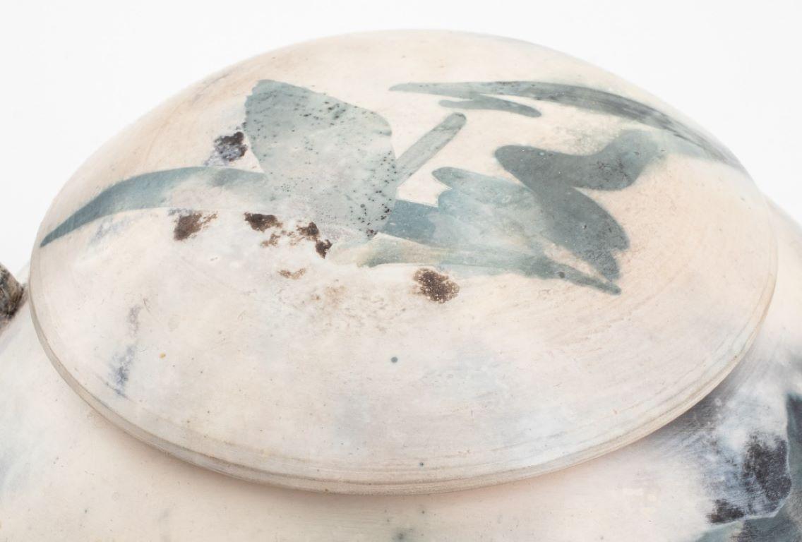Modern Andre Namenek Pit-Fired Ceramic Covered Vessel For Sale