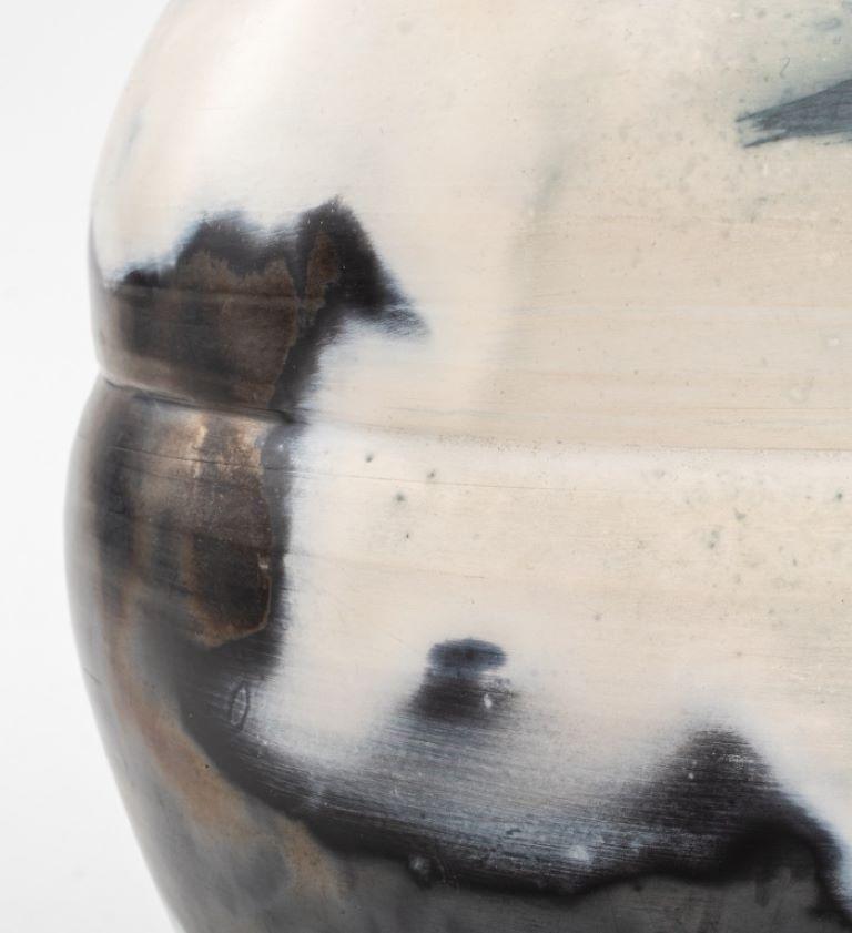 Andre Namenek Pit-Fired Ceramic Covered Vessel For Sale 3