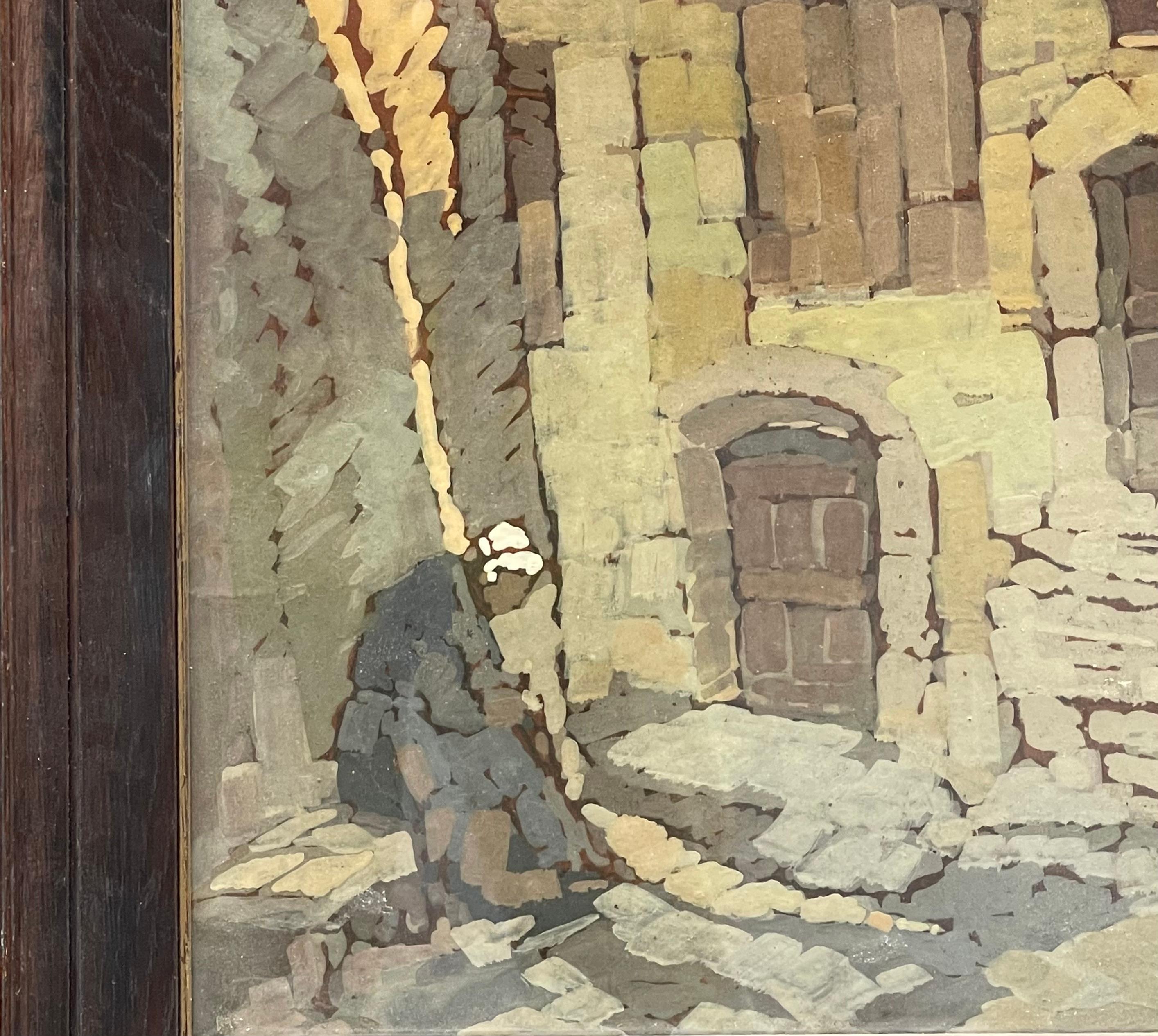 André Petroff, russisch-französischer Maler - Dorf im Hinterland 1920-30er Jahre im Angebot 2