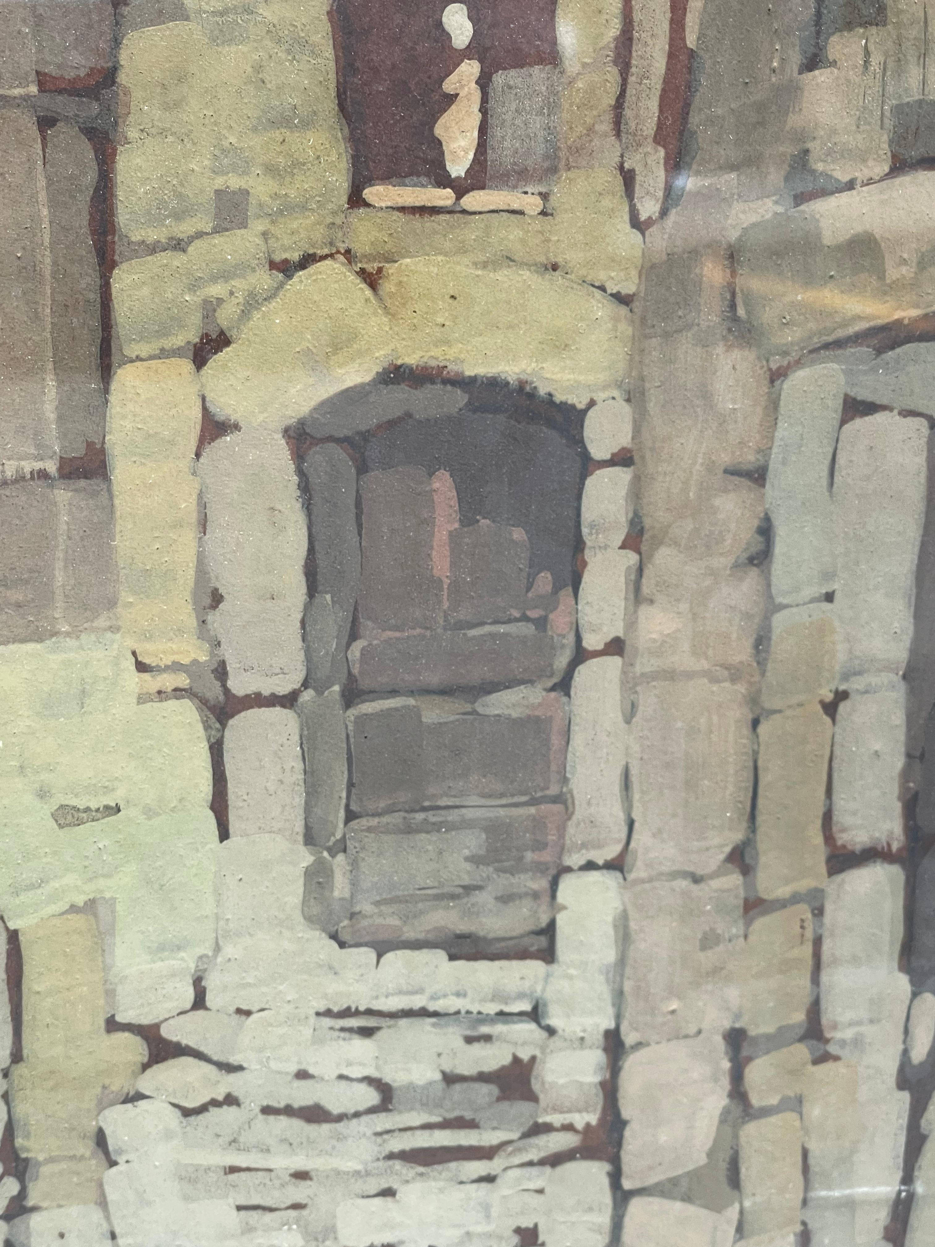 André Petroff, russisch-französischer Maler - Dorf im Hinterland 1920-30er Jahre im Angebot 3