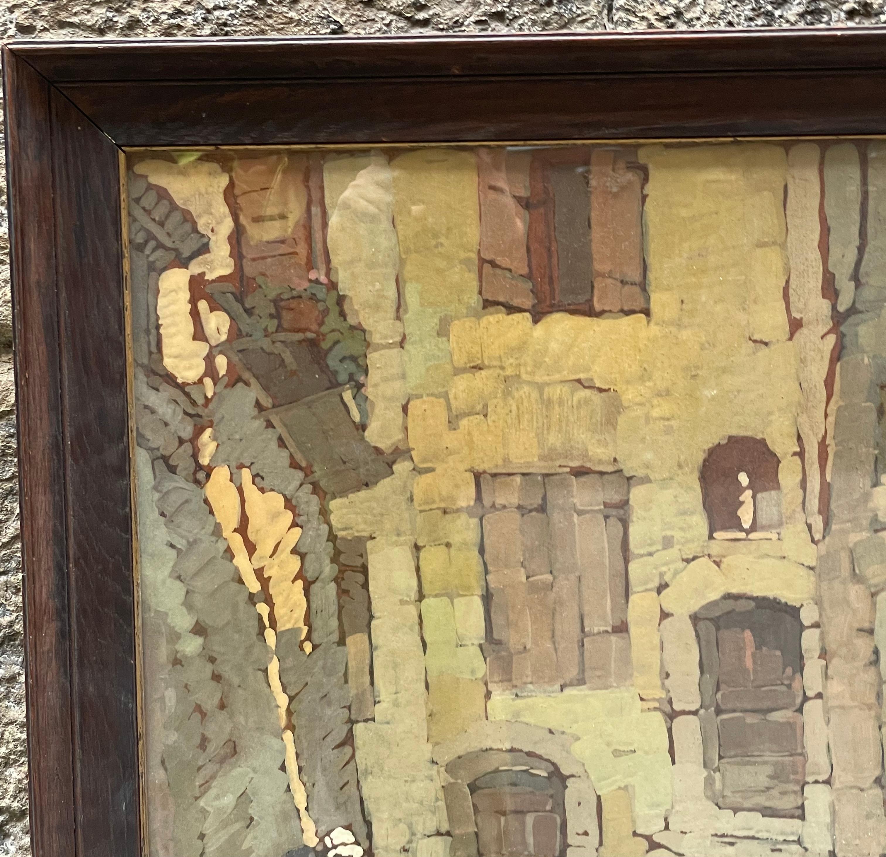 André Petroff, russisch-französischer Maler - Dorf im Hinterland 1920-30er Jahre im Angebot 4