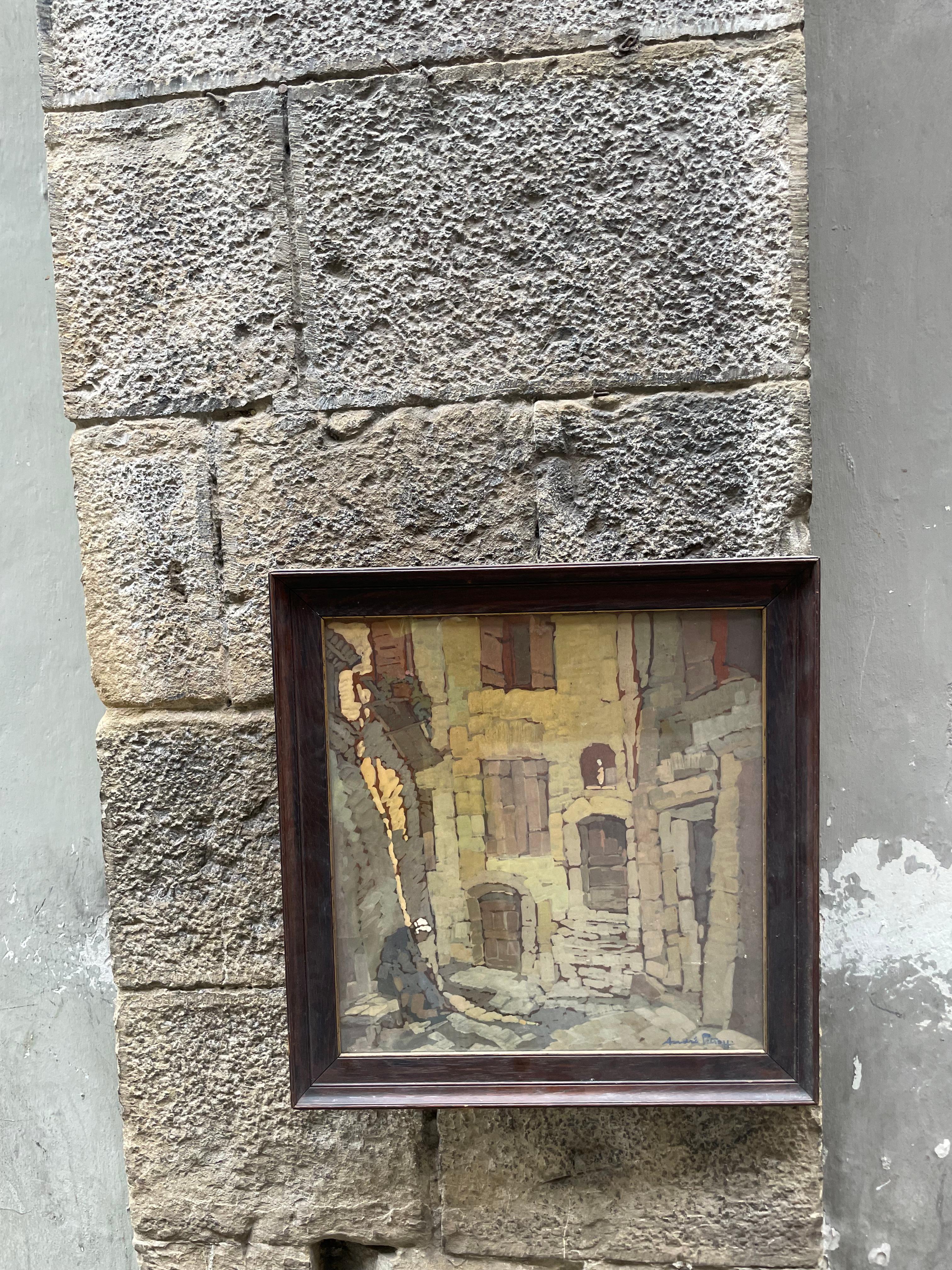 André Petroff, russisch-französischer Maler - Dorf im Hinterland 1920-30er Jahre im Angebot 7