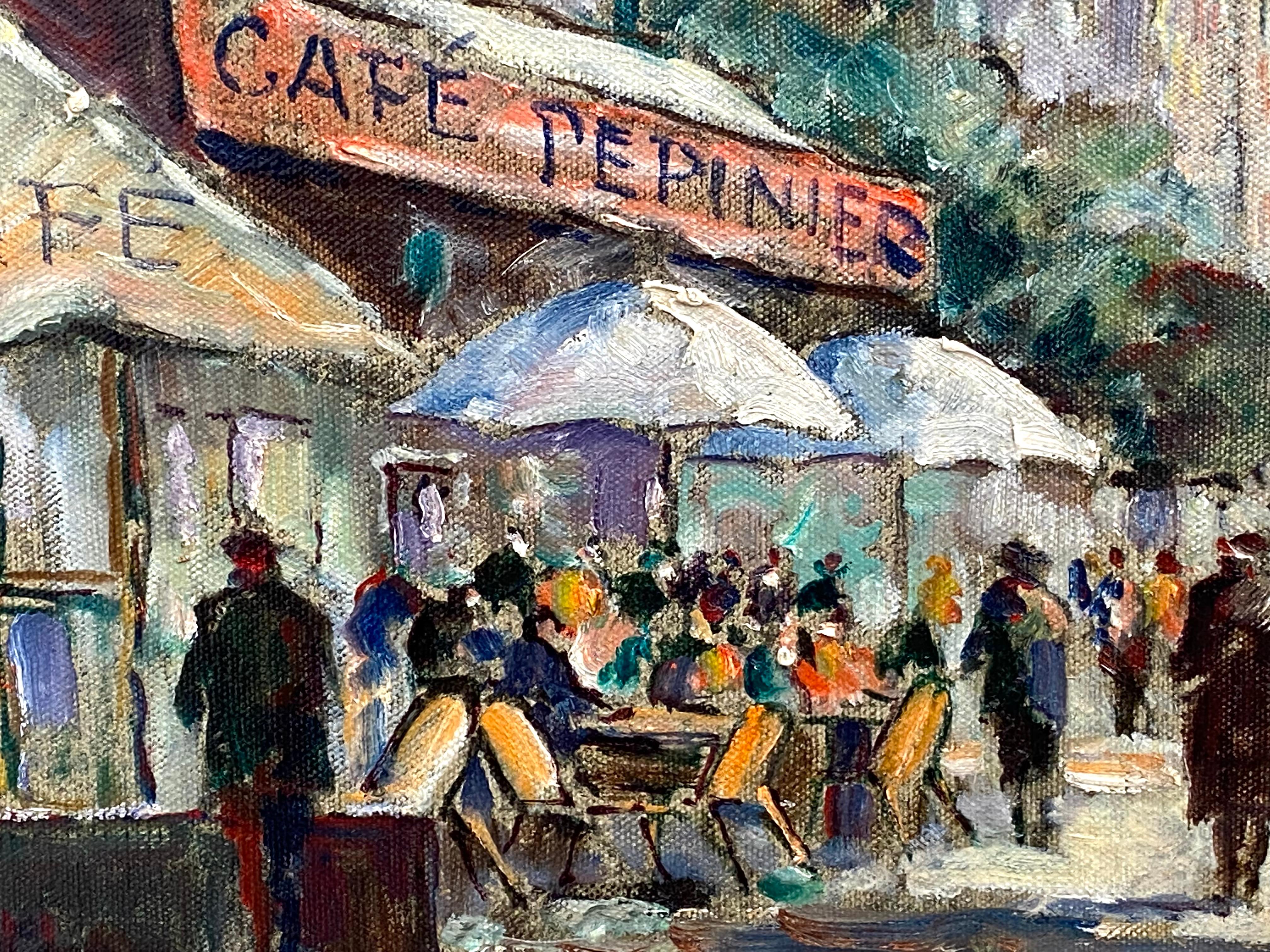 “Cafe Pepinier, Paris - Painting by André Picot