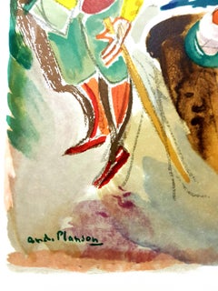 André Planson - Provincia francese - Litografia originale firmata con la mano