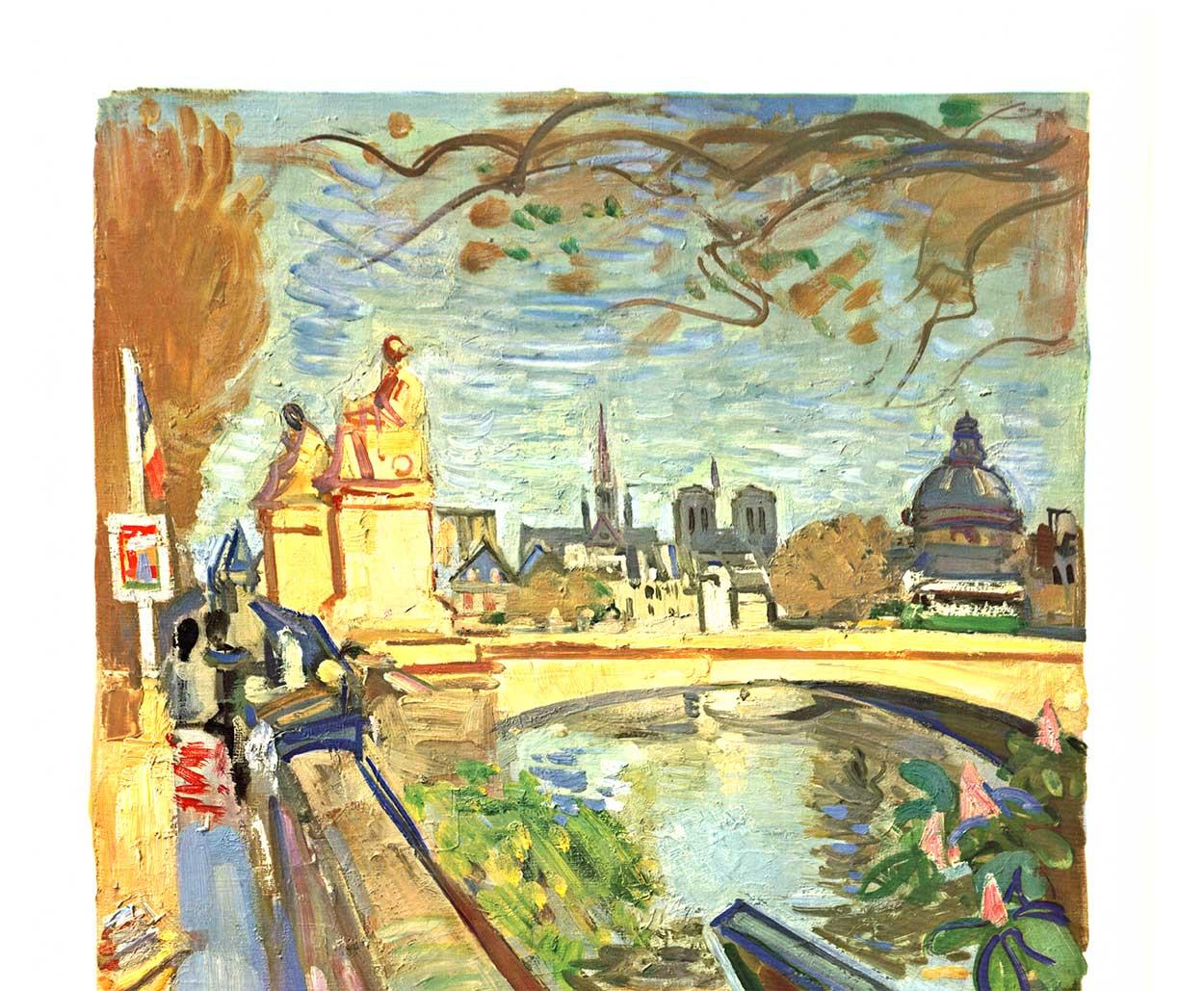Original DISCOVER FRANCE BY TRAIN -SNCF - French National Railways 1953 poster - Print by Andre Planson