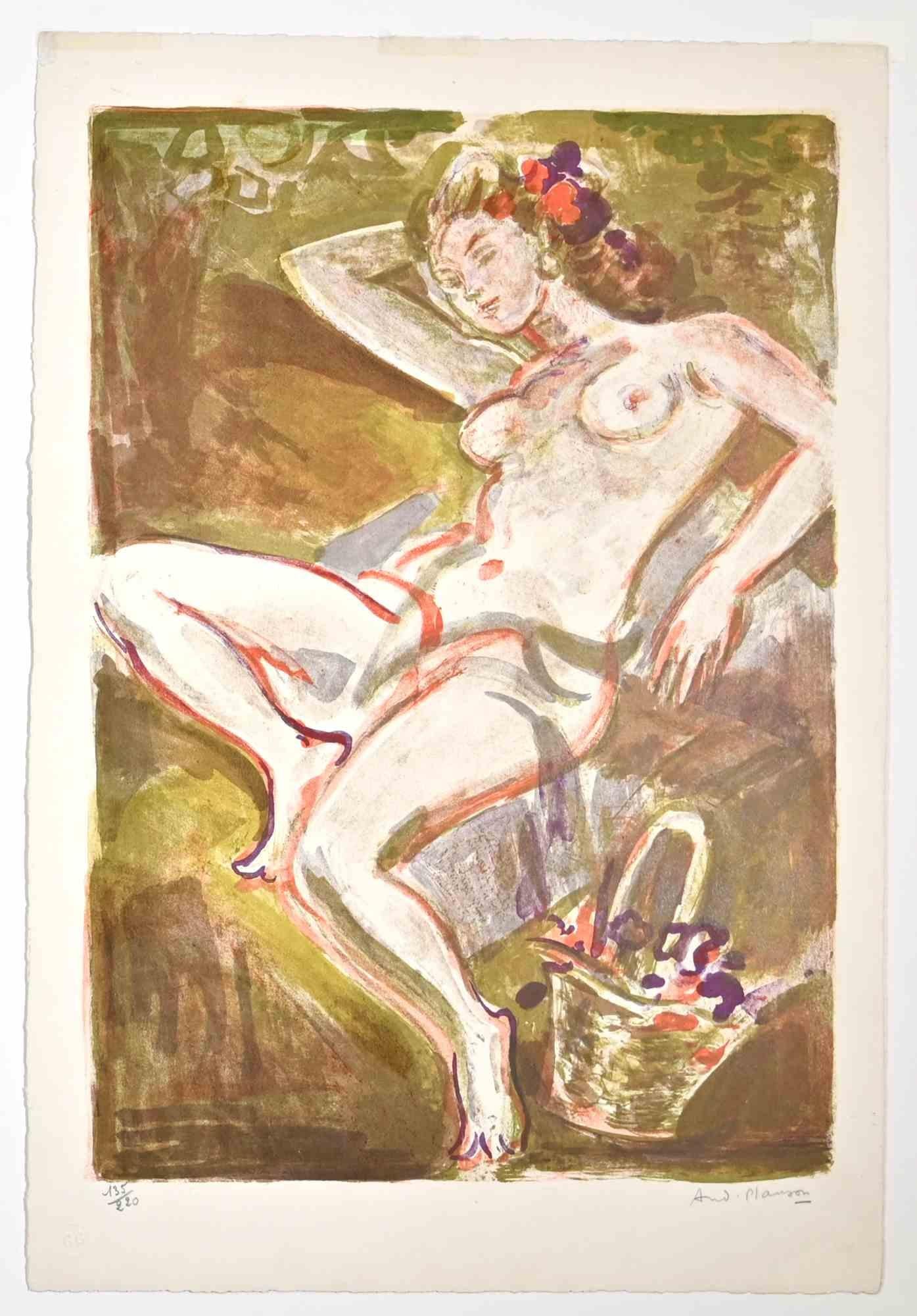 Andre Planson Nude Print - Woman - Original Lithograph by André Planson - Late 20th Century