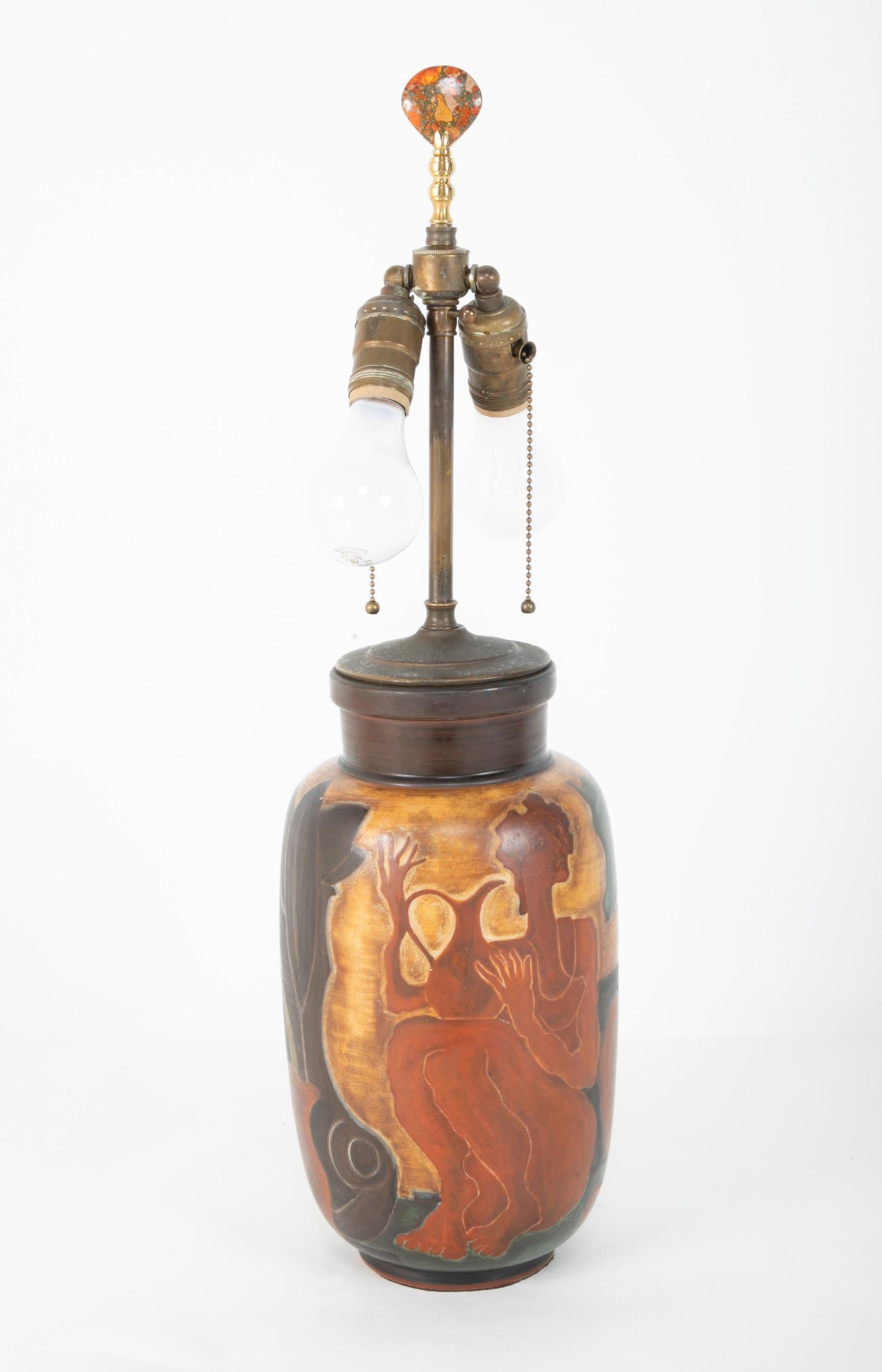 Beaux Arts Andre Plantard, Sèvres Porcelain Vase now a Lamp