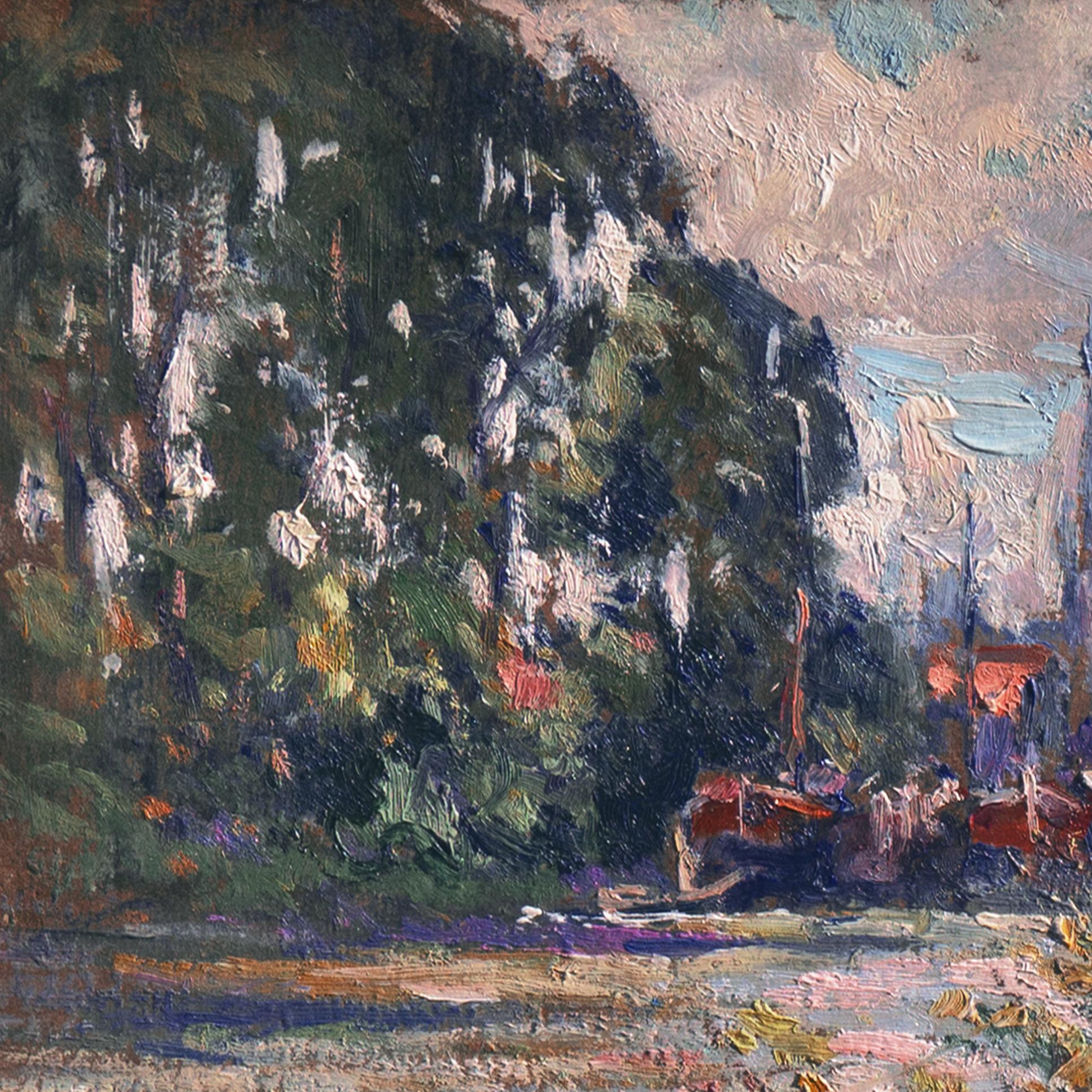 „Ansicht von Rouen“,  Französischer Impressionist, Pariser Salon, Prix Rosa-Bonheur, Benezit (Grau), Landscape Painting, von André Prevot-Valeri