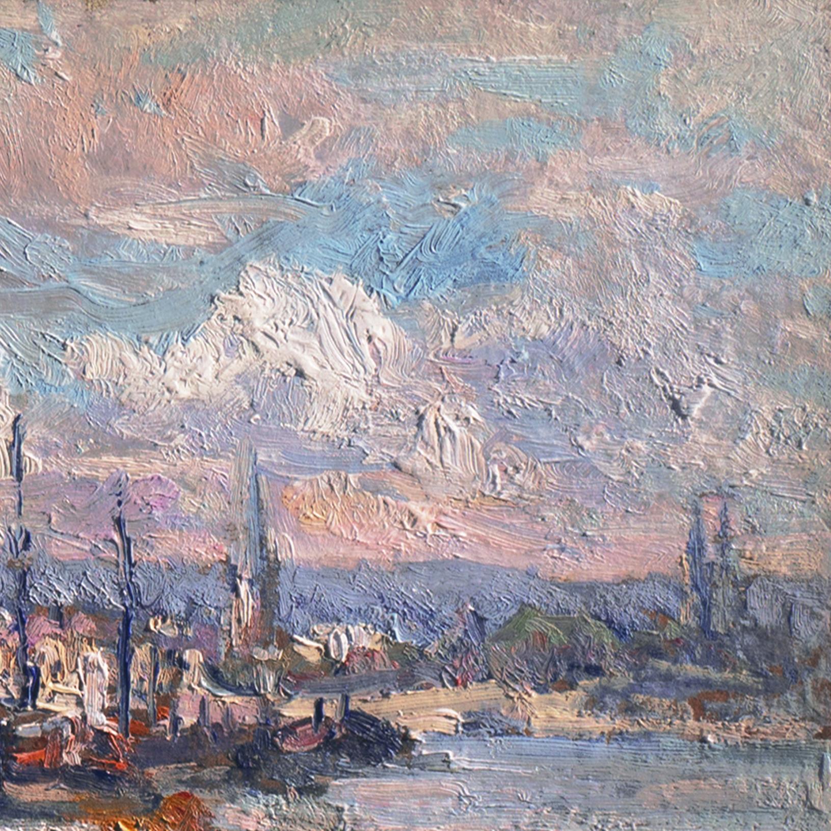 „Ansicht von Rouen“,  Französischer Impressionist, Pariser Salon, Prix Rosa-Bonheur, Benezit im Angebot 1