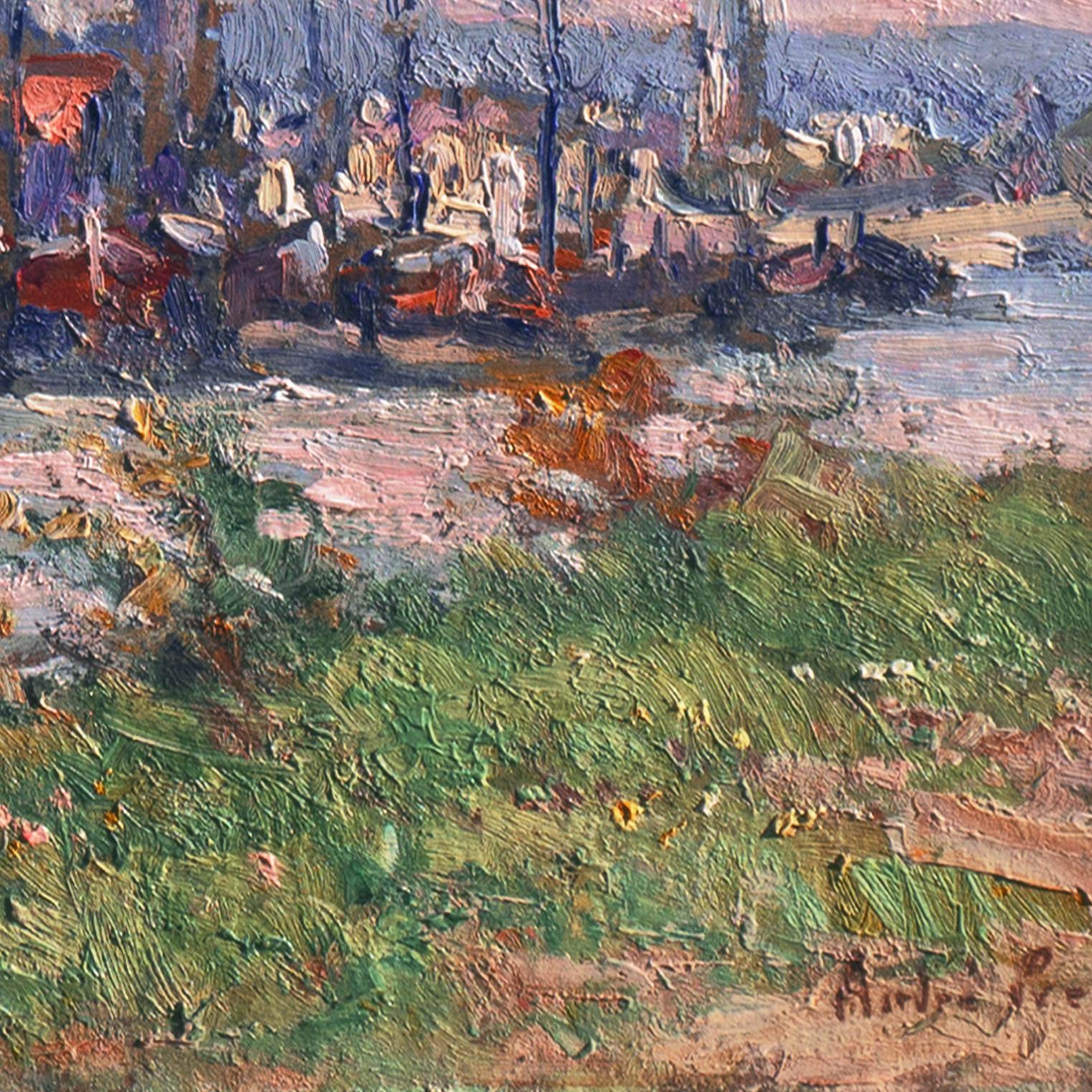 „Ansicht von Rouen“,  Französischer Impressionist, Pariser Salon, Prix Rosa-Bonheur, Benezit im Angebot 1