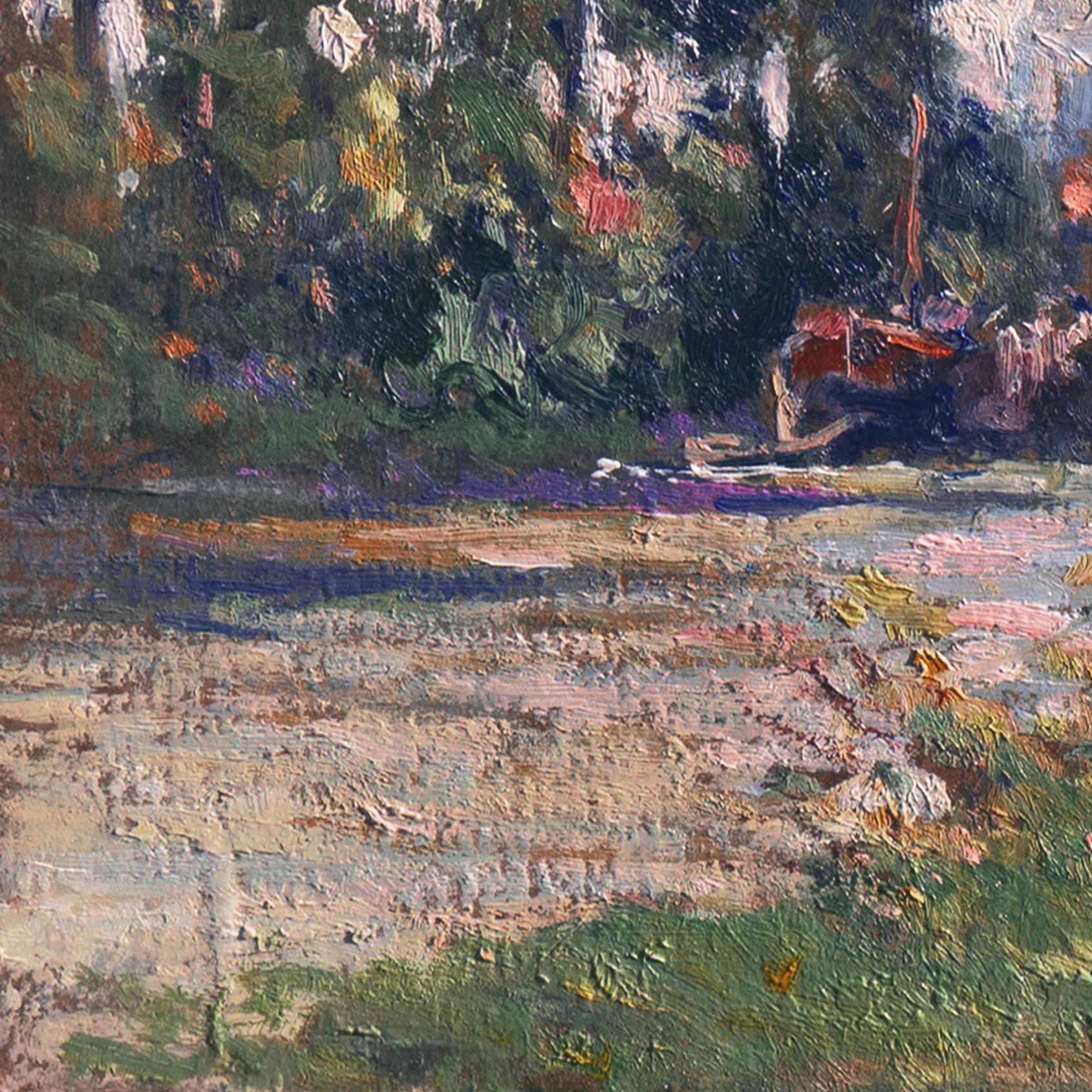 „Ansicht von Rouen“,  Französischer Impressionist, Pariser Salon, Prix Rosa-Bonheur, Benezit im Angebot 2